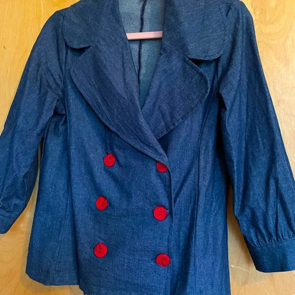 Kayce Hughes Chambray Double Breasted Nautical Jacket - Picture 2 of 4